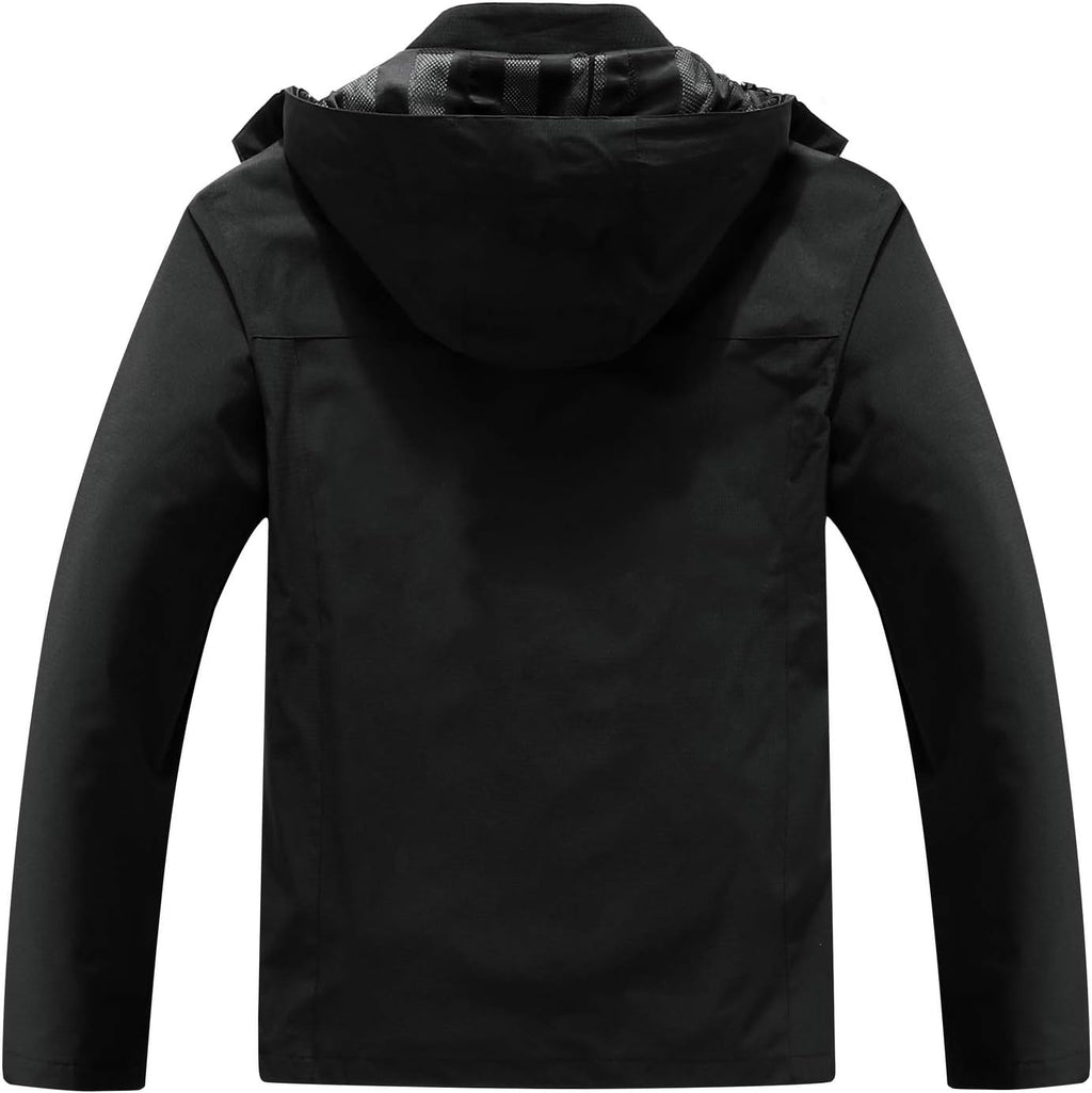 Men'S Lightweight Waterproof Hooded Rain Jacket Outdoor Raincoat Shell Jacket for Hiking Travel