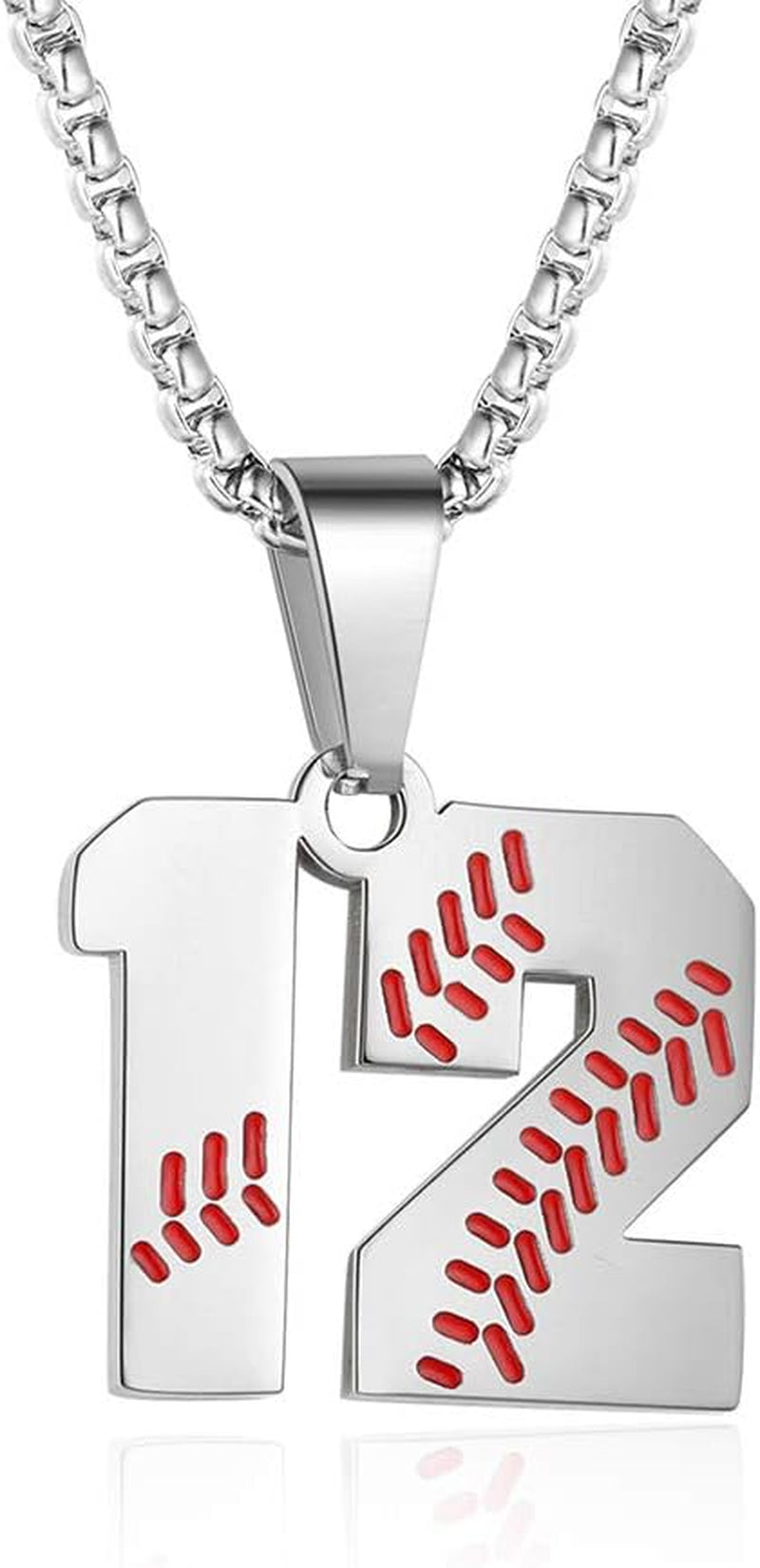 TLIWWF Inspiration Baseball Jersey Number Necklace Stainless Steel Charms Number Pendant for Boys Men