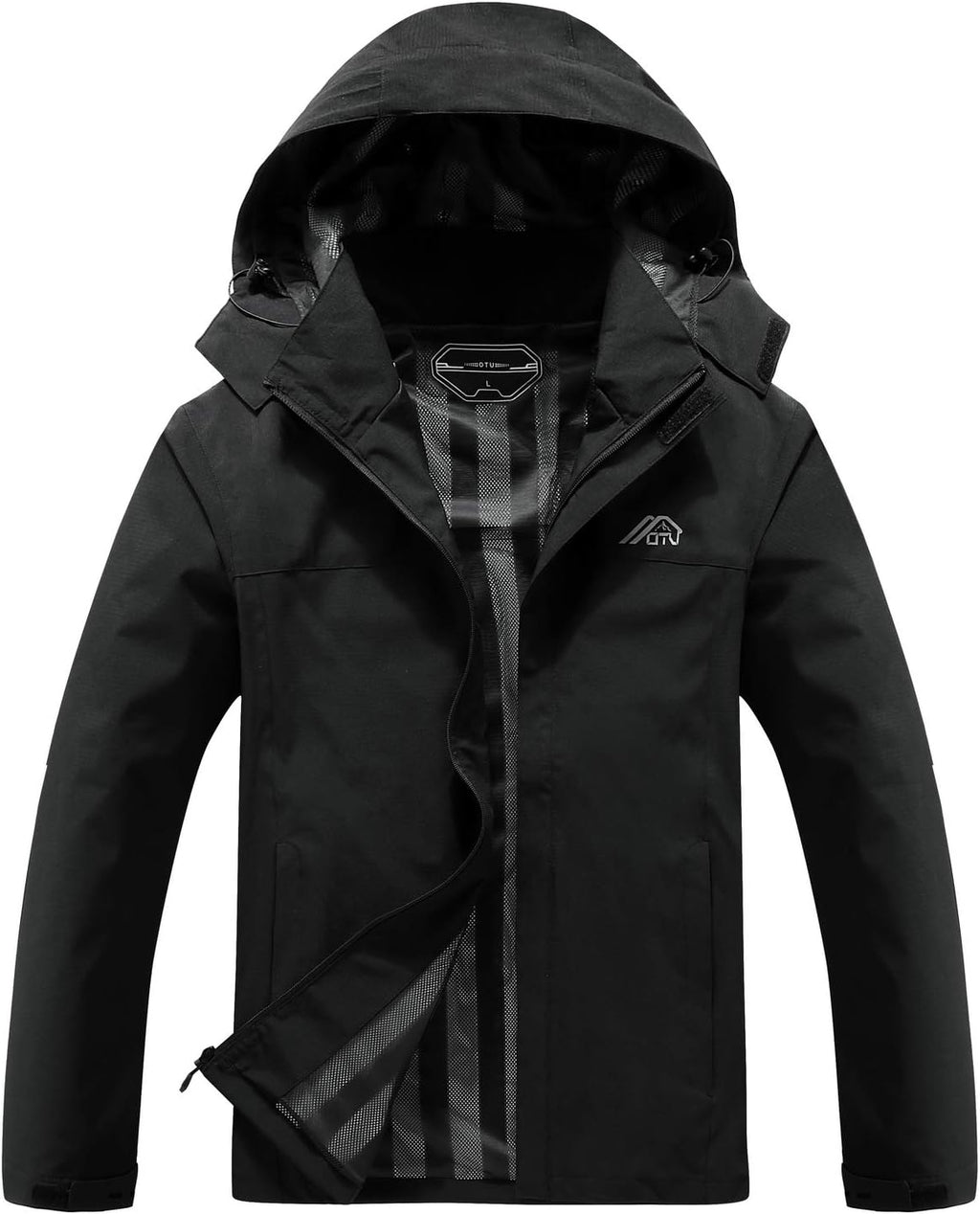 Men'S Lightweight Waterproof Hooded Rain Jacket Outdoor Raincoat Shell Jacket for Hiking Travel