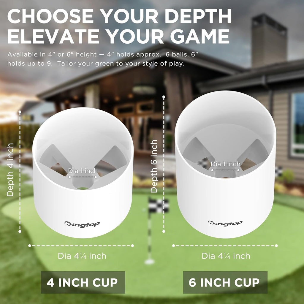 Golf Hole Cup for Backyard Practice Putting Green, Fit PGA | LPGA | USGA Regulations, ABS Ivory White, Outdoor Indoor Golf Putting Cup